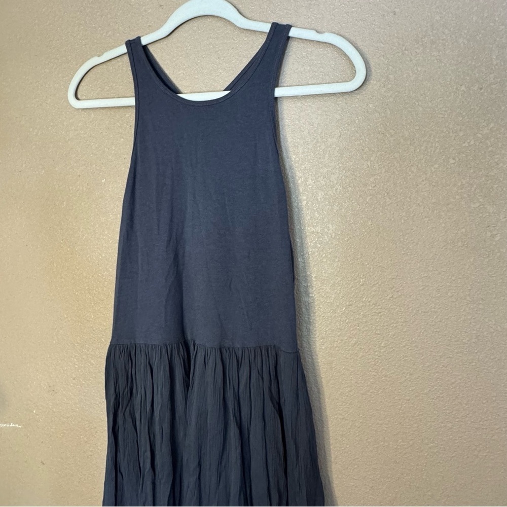 Lou&Grey Grey Organic Natural Jersey Knit Racerback Tank Dress Full Skirt A24 - Picture 3 of 6
